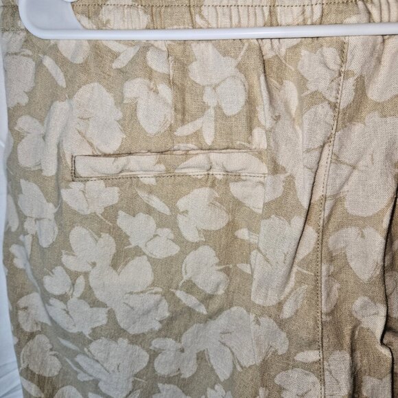 GAP, long, baggy, pants, beige & cream, elastic waist, linen, size XL - Picture 11 of 16